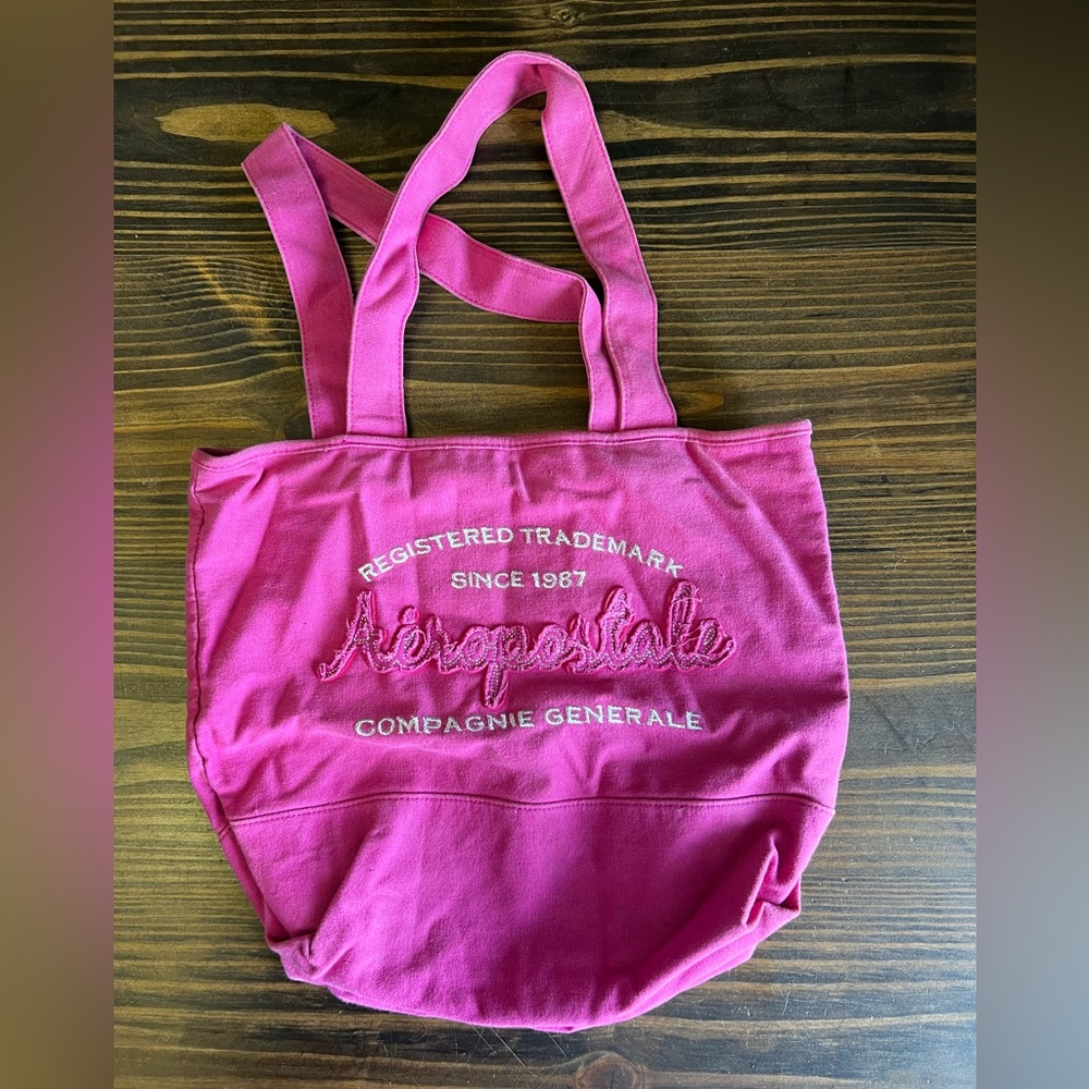 Aeropostale Hot Pink Canvas Shoulder Tote